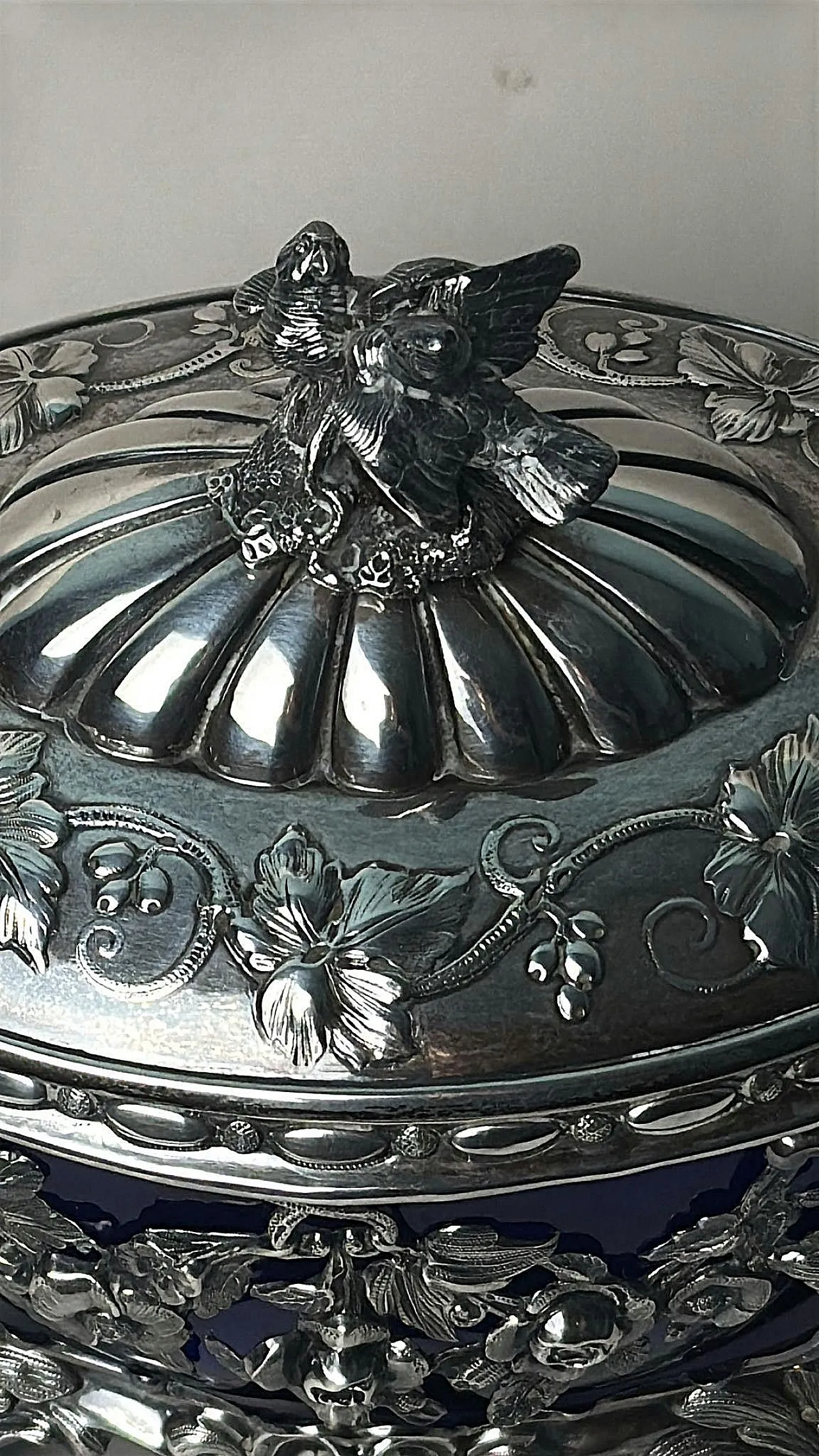 Zuccheriera in argento con rivestimento in vetro, metà '800 14