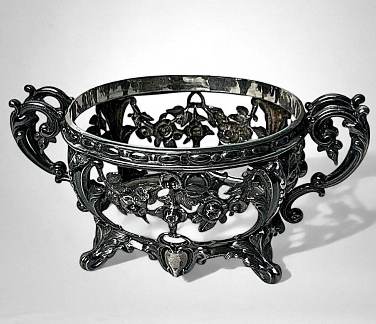 Zuccheriera in argento con rivestimento in vetro, metà '800 16