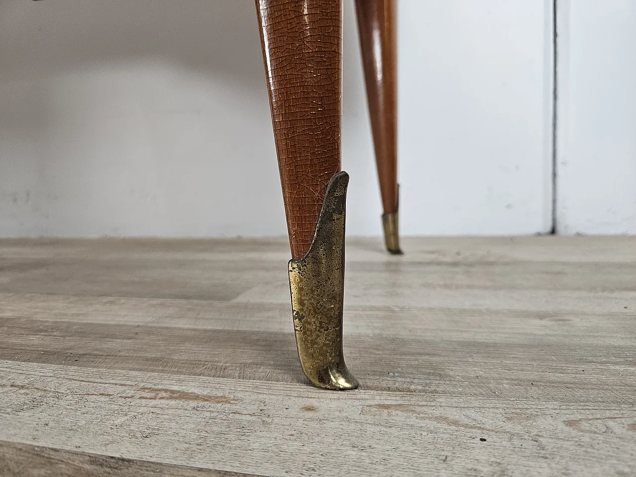 Italian chest of drawers Mid Century in maple and brass, 1950 20