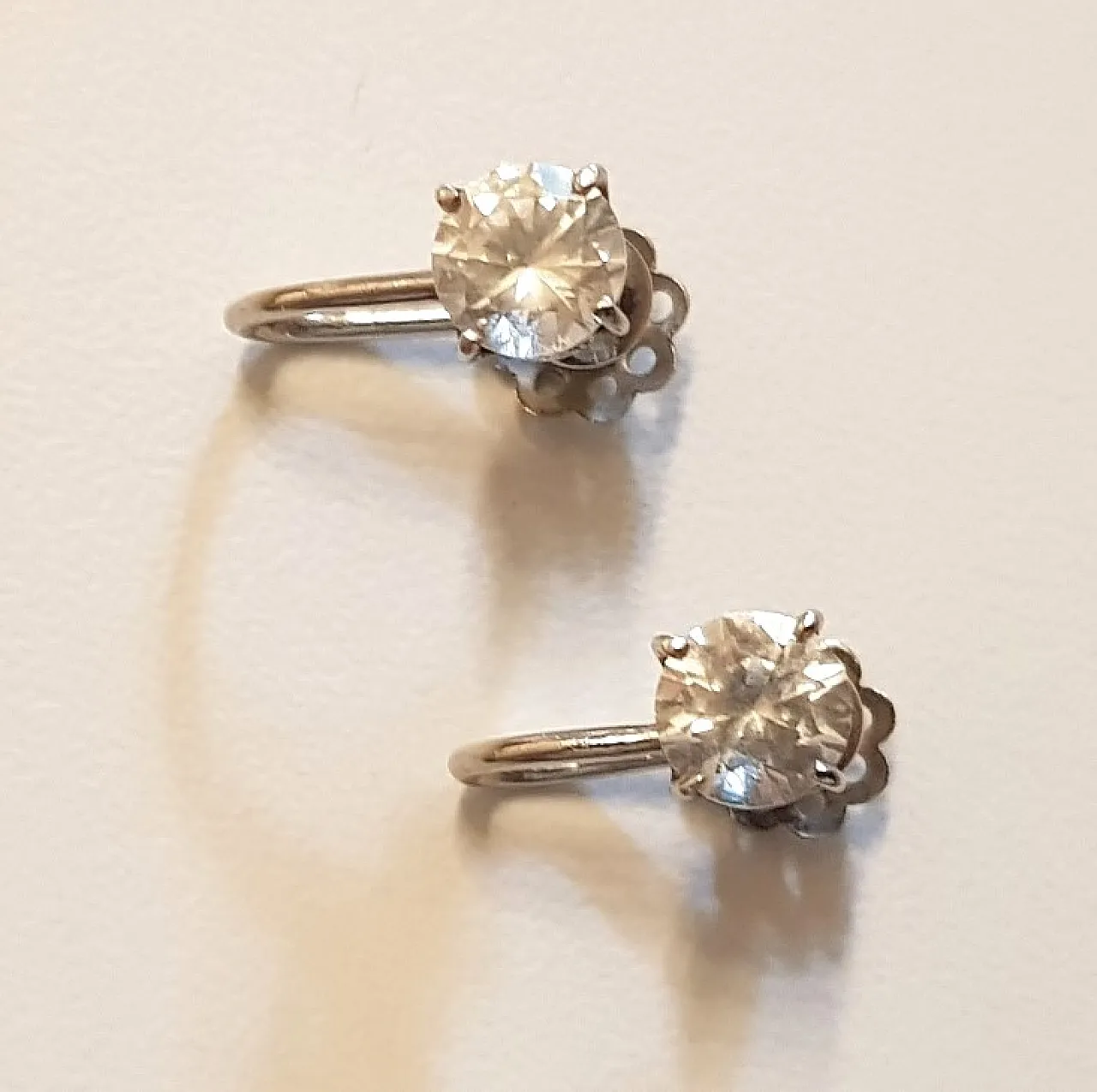 Orecchini zaffiri bianchi anni '30 1