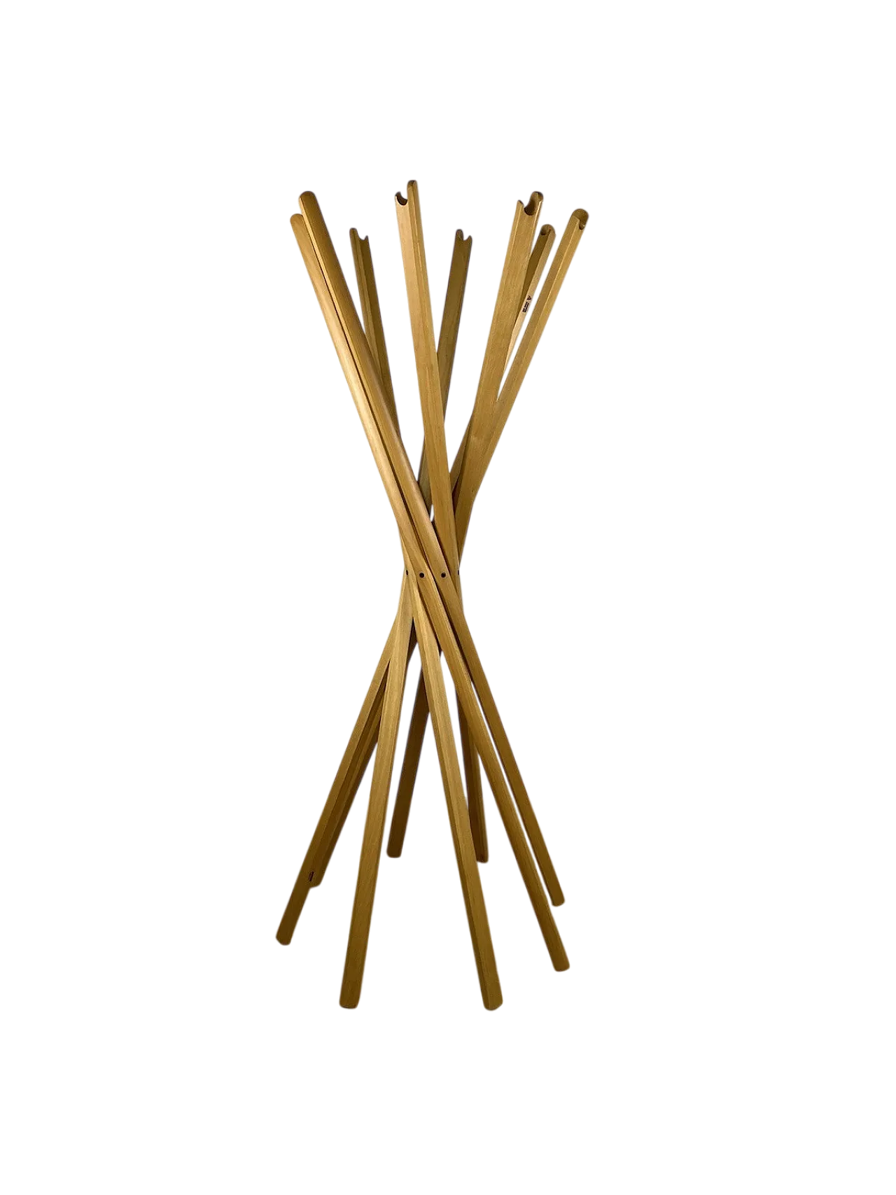 Sciangai clothhanger by Zanotta wood, 70s 16