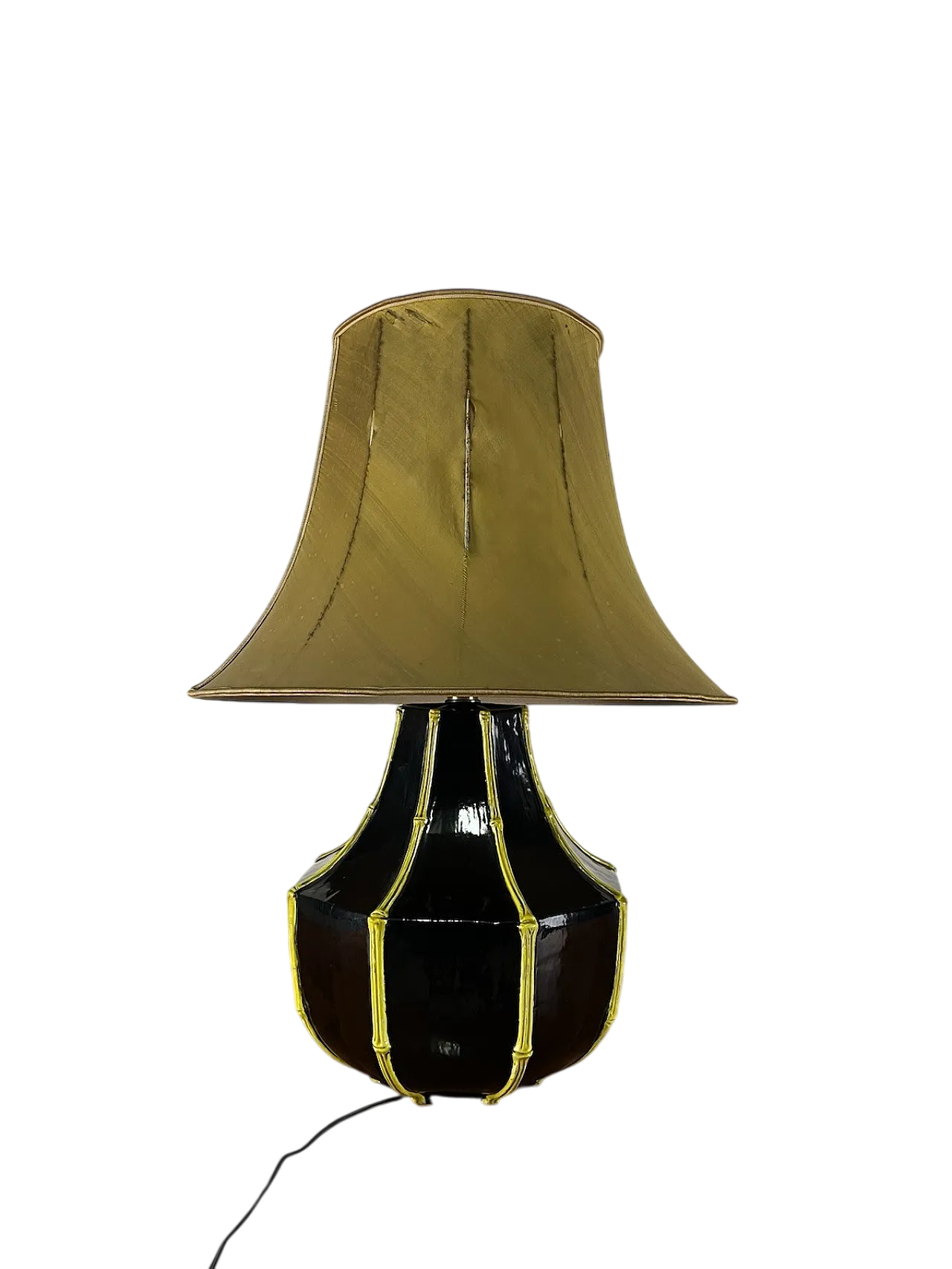 Ceramic and bamboo table lamp, 1970s 12