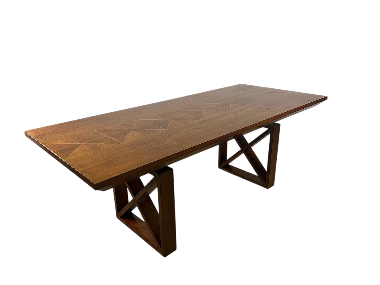 Wooden table with crosses legs, 1980s 14