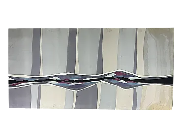 Hand painted silk panel, 1970s