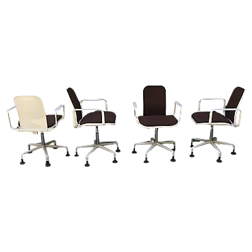 4 Frederick Scott support chairs for ICF Milan, late 900