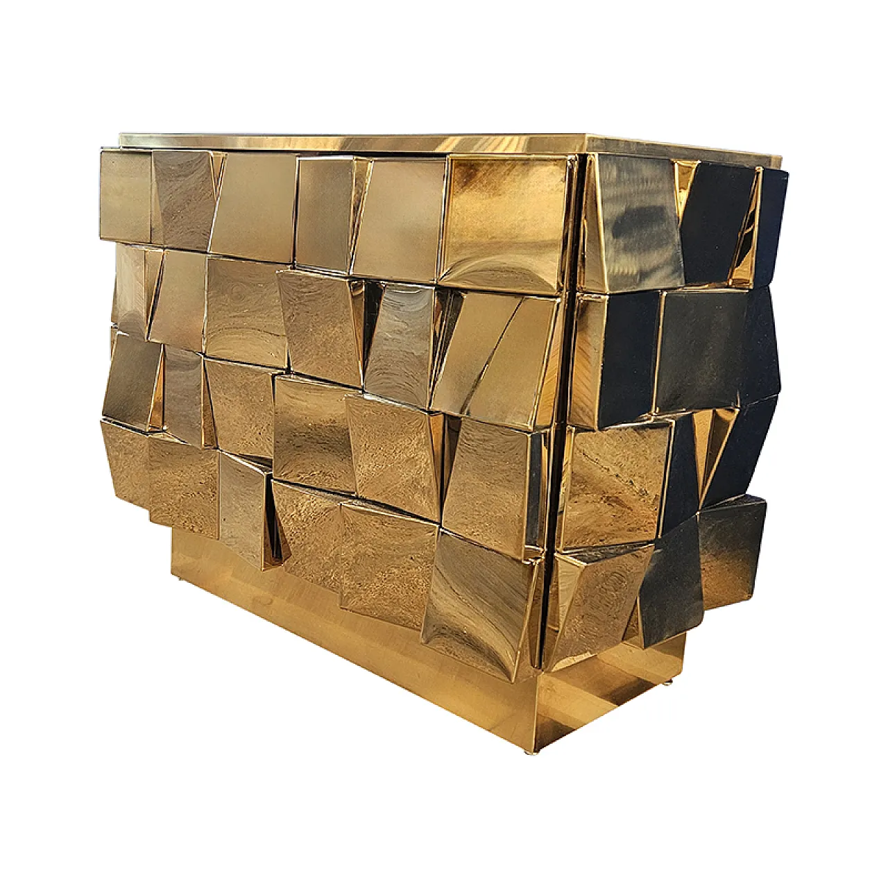 Credenza a due ante ottone, anni '90 5