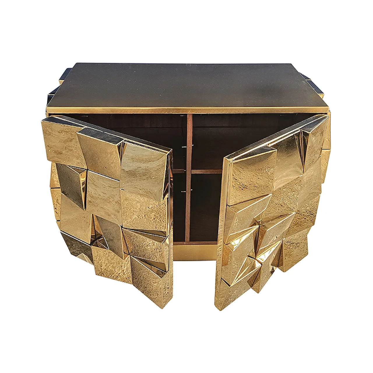 Credenza a due ante ottone, anni '90 9