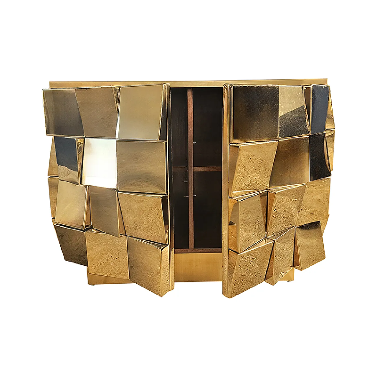 Credenza a due ante ottone, anni '90 10