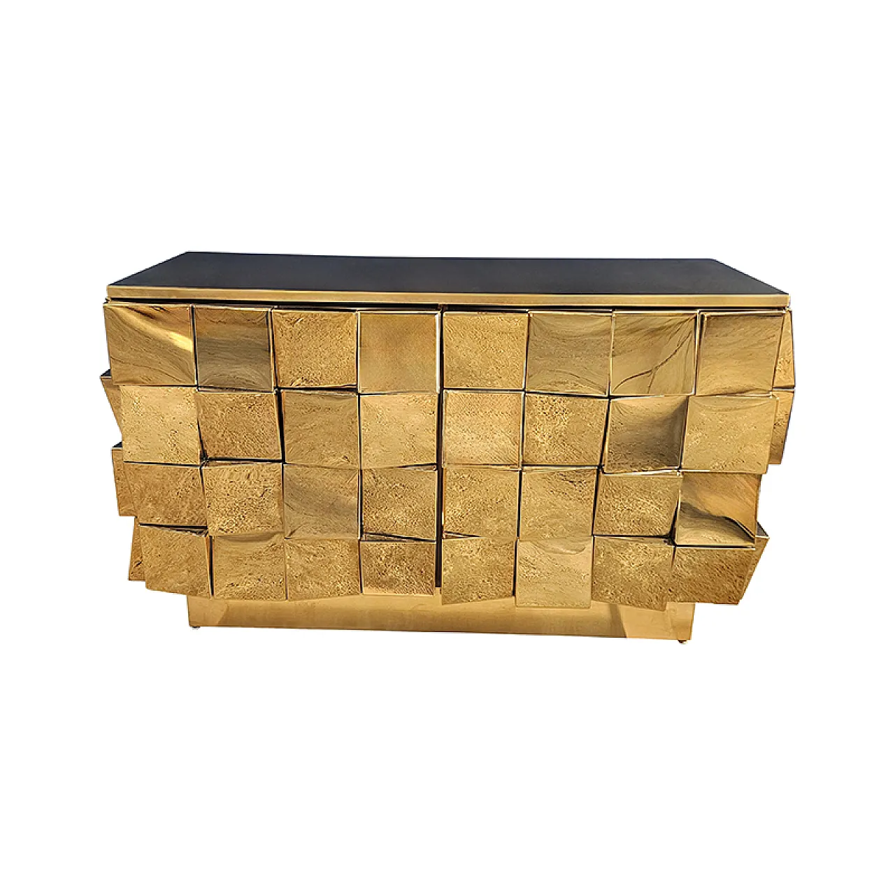 Credenza a due ante in ottone, anni '90 1