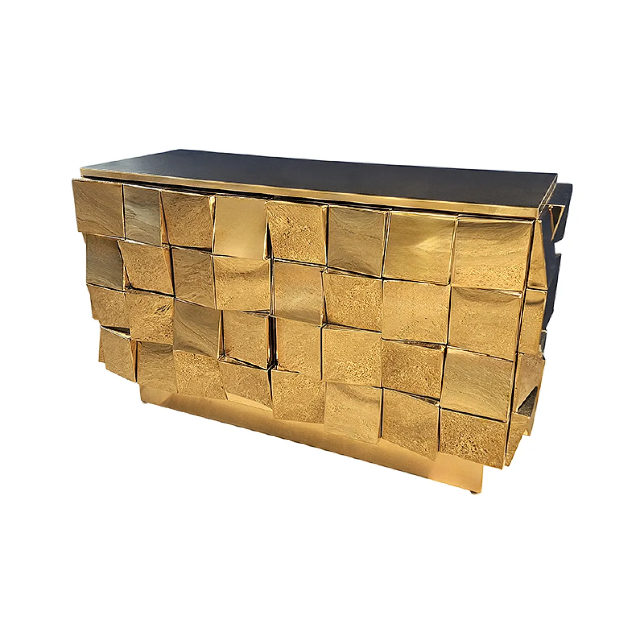 Credenza a due ante in ottone, anni '90 2