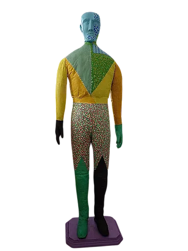 Gianni Celati, artist mannequin, acrylic on fabric and wood, 2008