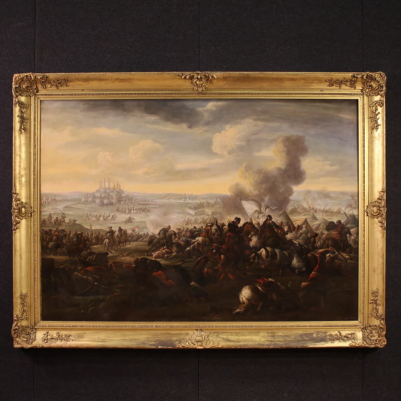 War scene, Italian oil painting on canvas, 18th century 1
