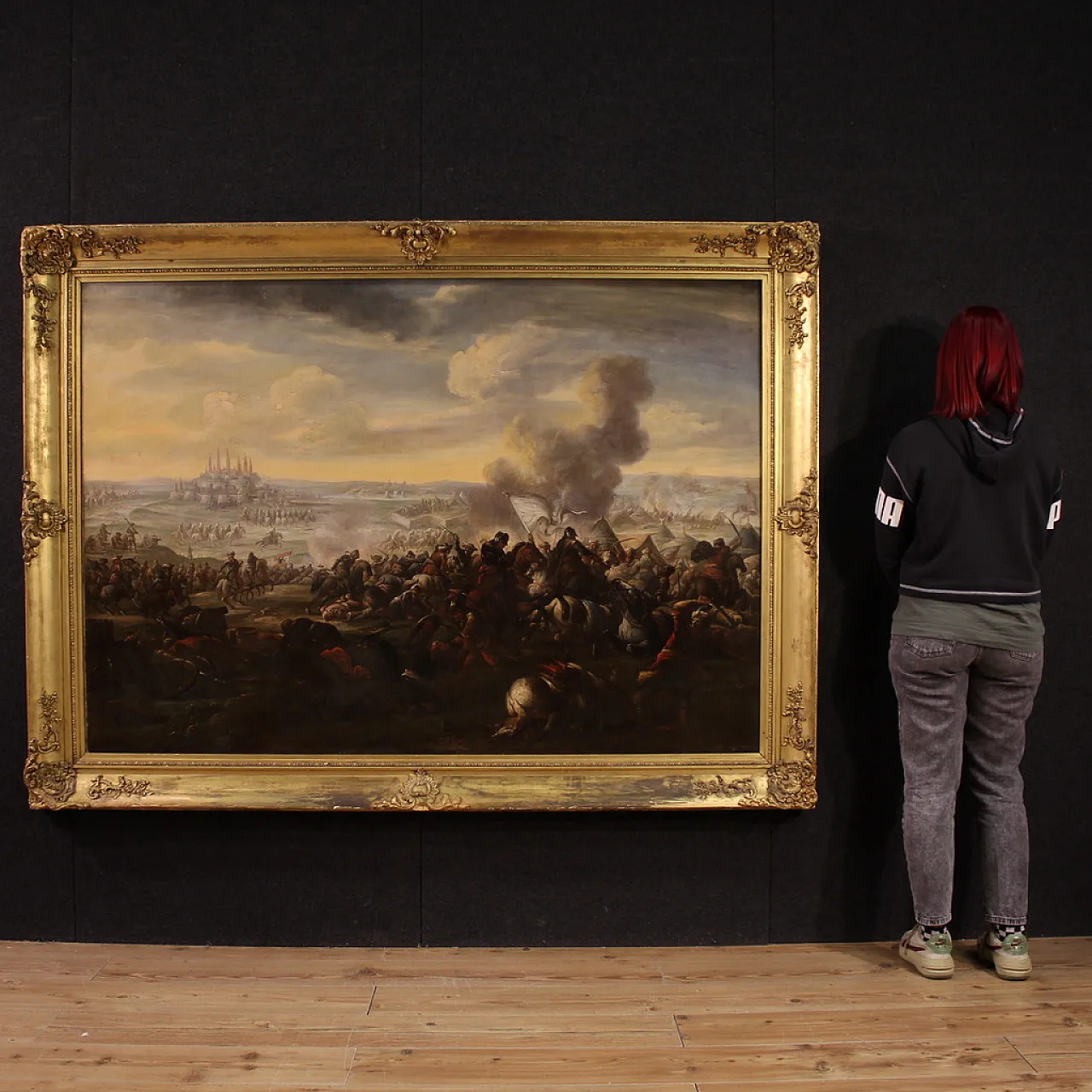 War scene, Italian oil painting on canvas, 18th century 2