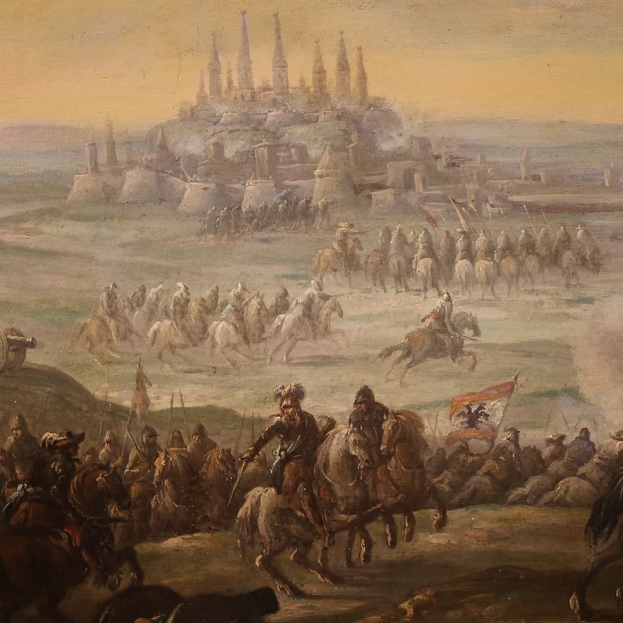 War scene, Italian oil painting on canvas, 18th century 5