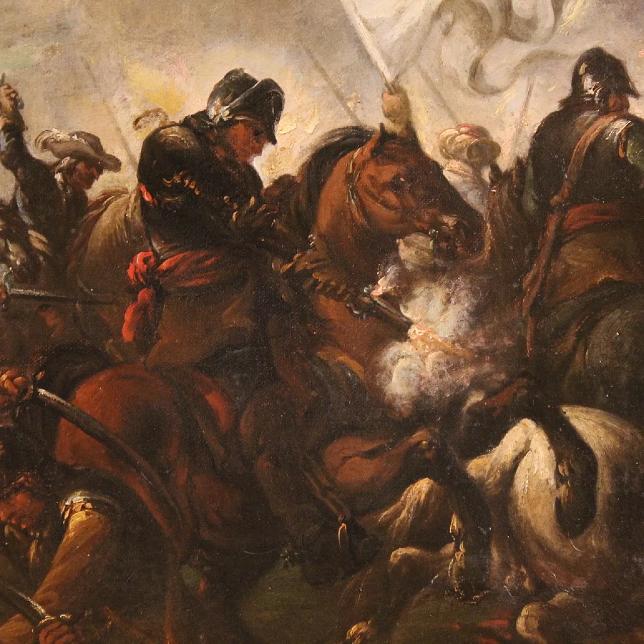 War scene, Italian oil painting on canvas, 18th century 11