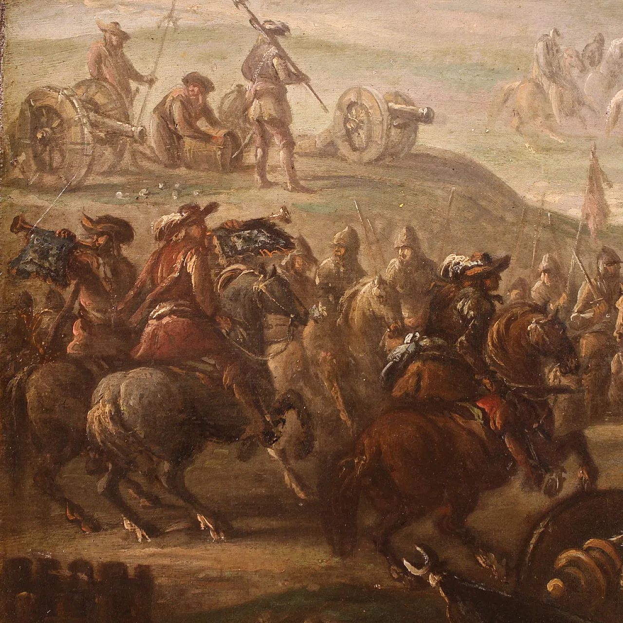 War scene, Italian oil painting on canvas, 18th century 14