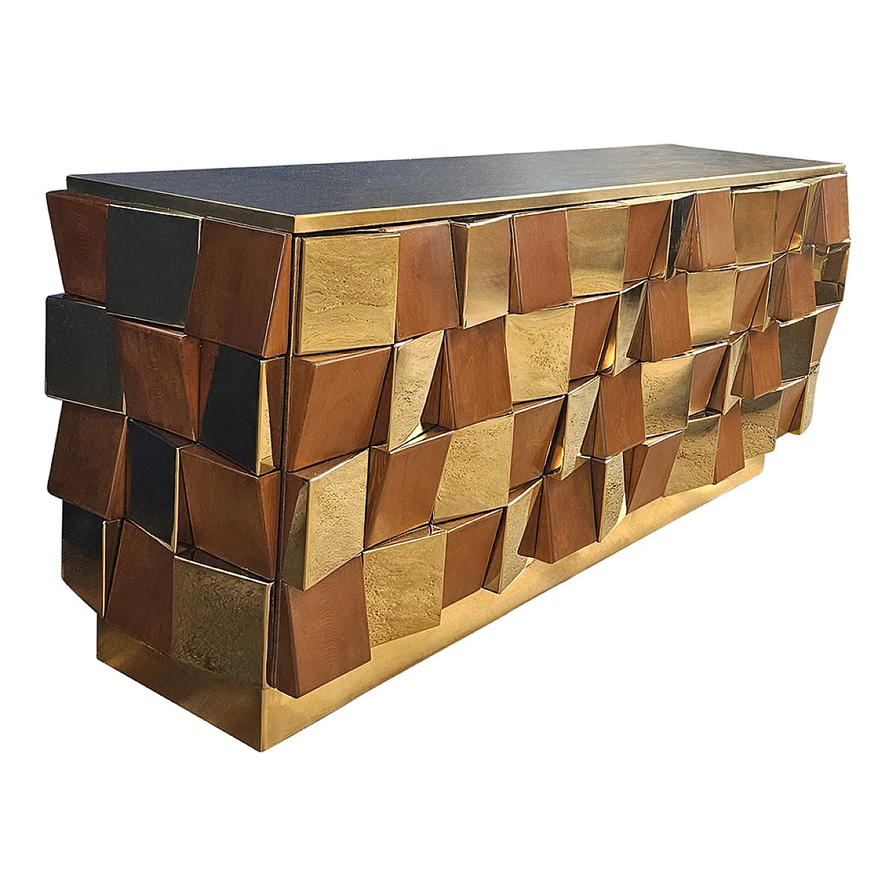 Credenza in ottone e legno 3