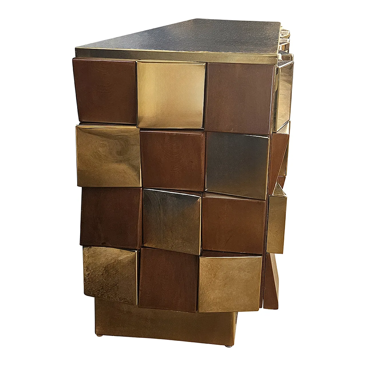 Credenza in ottone e legno 4