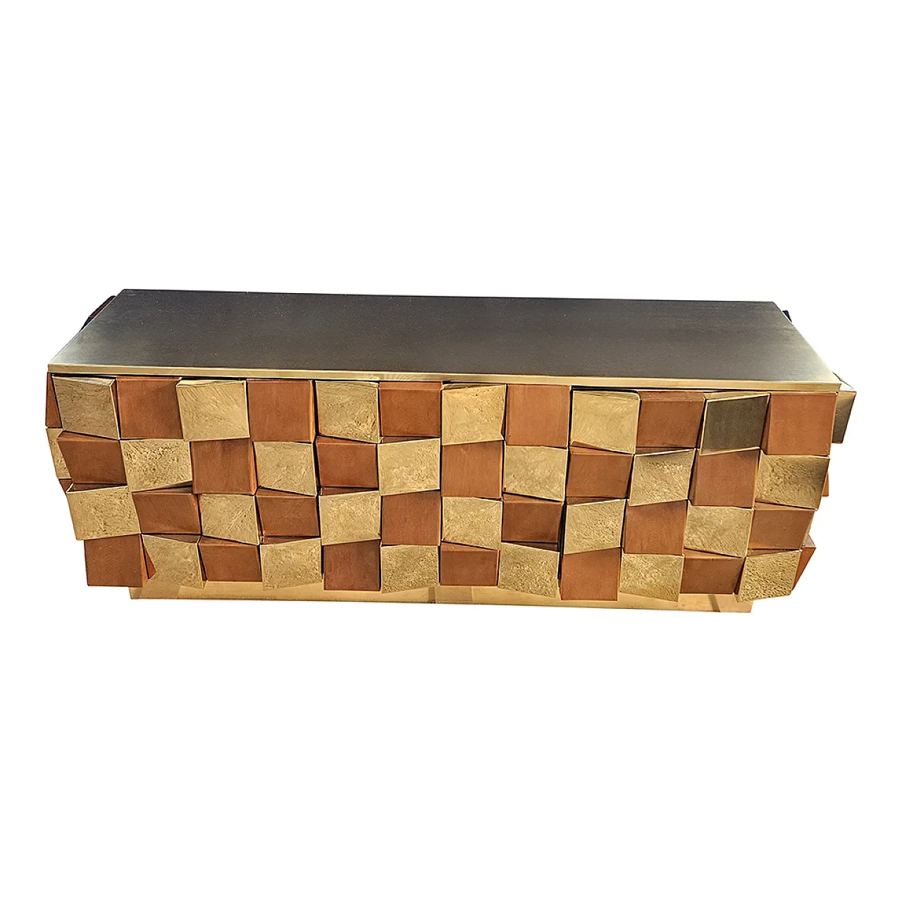 Credenza in ottone e legno 8