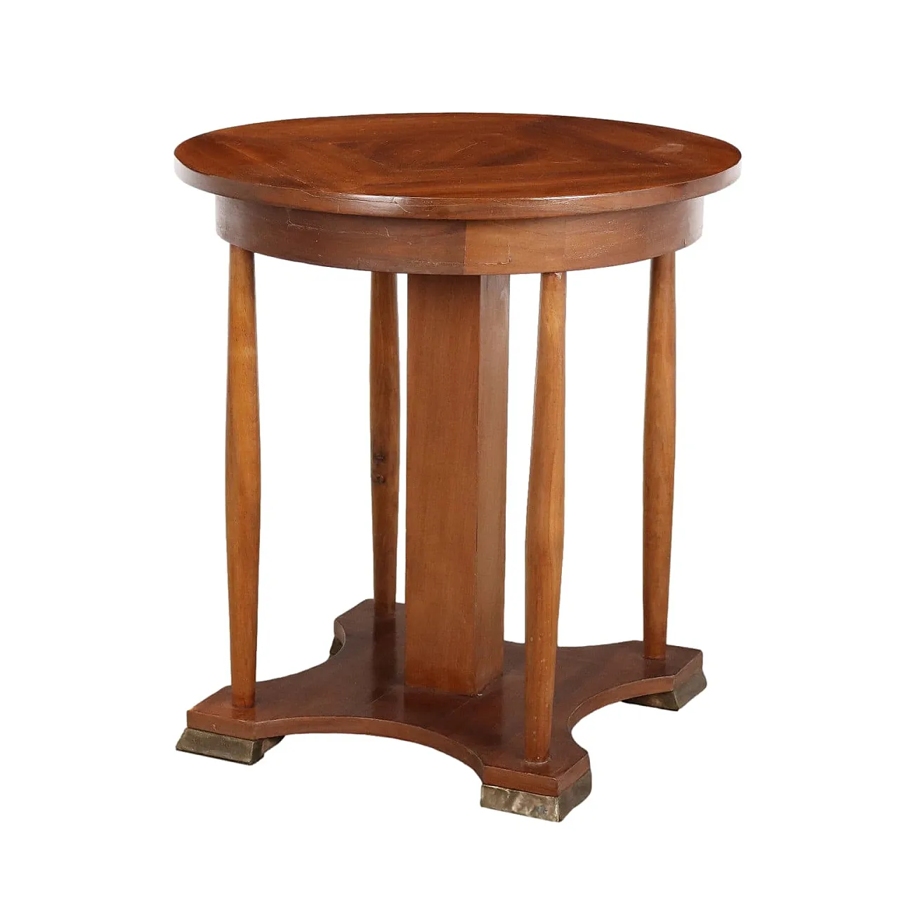 Art Deco round wooden coffee table, 20th century 1