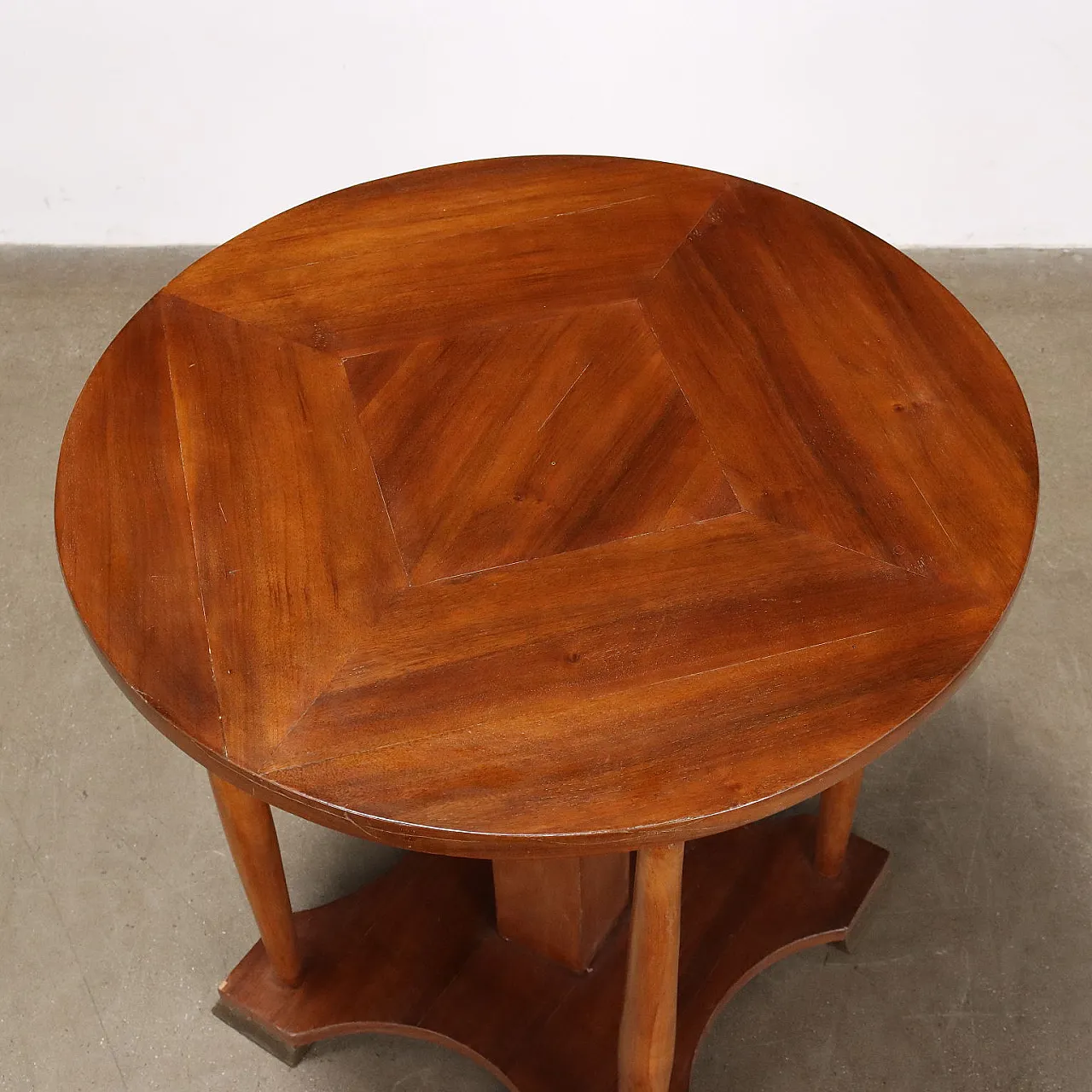 Art Deco round wooden coffee table, 20th century 4