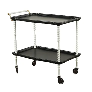 Carrello di servizio in legno e metallo, anni '60