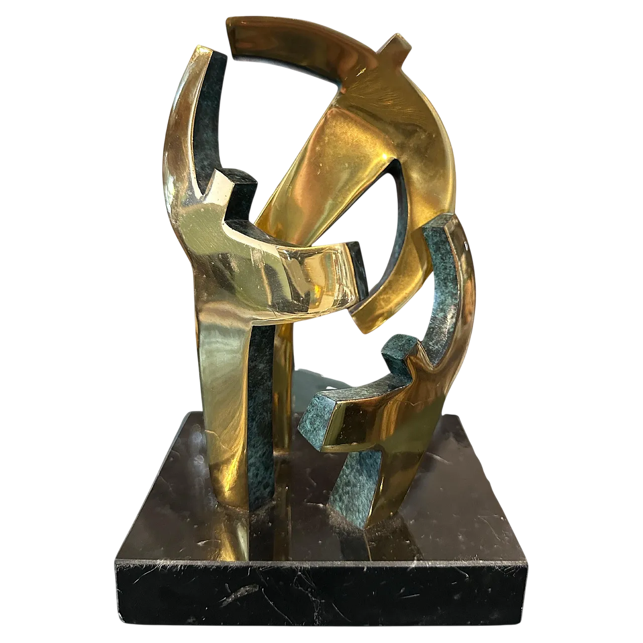 Gilded bronze and marble sculpture by Gaudio, 1990s 14