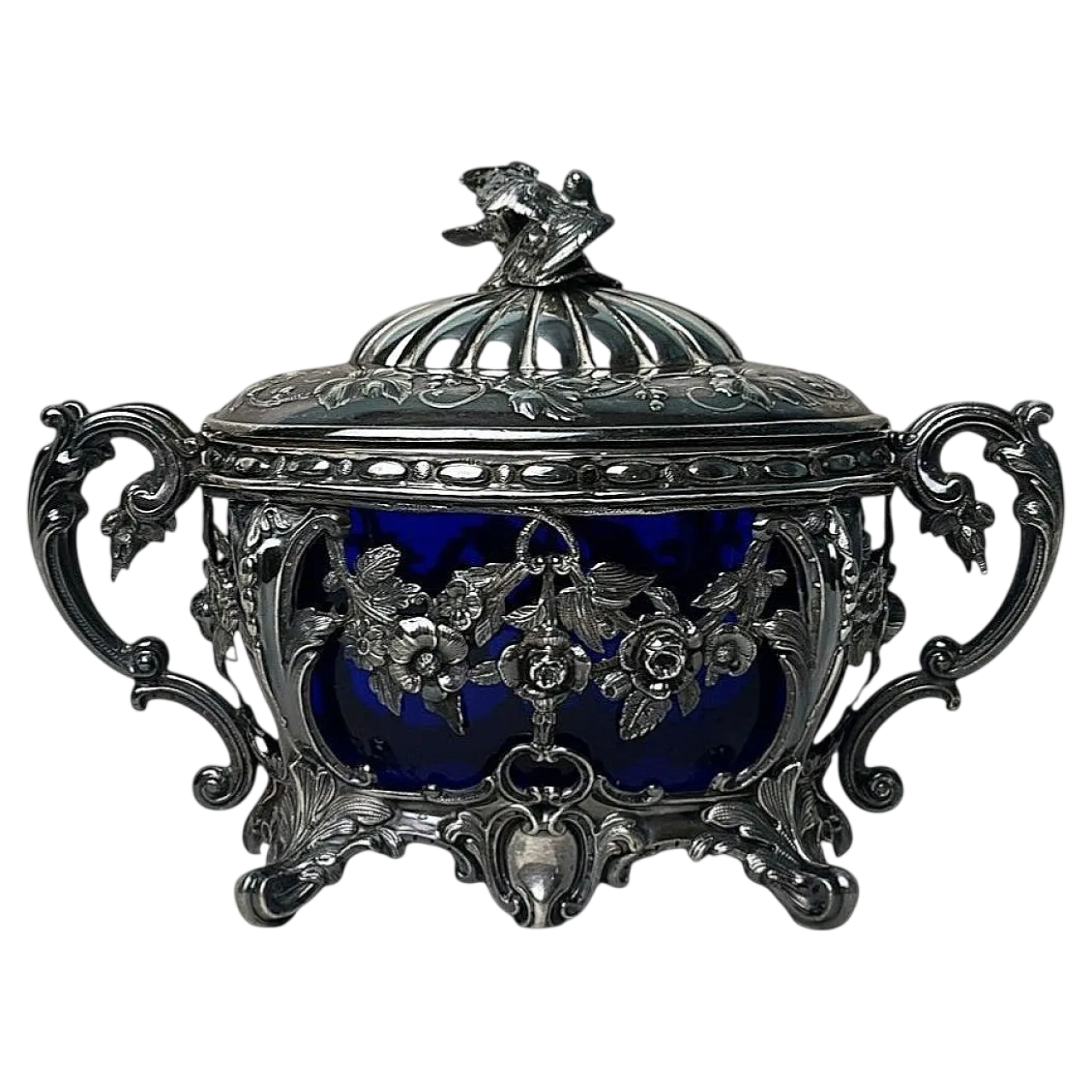 Zuccheriera in argento con rivestimento in vetro, metà '800 21