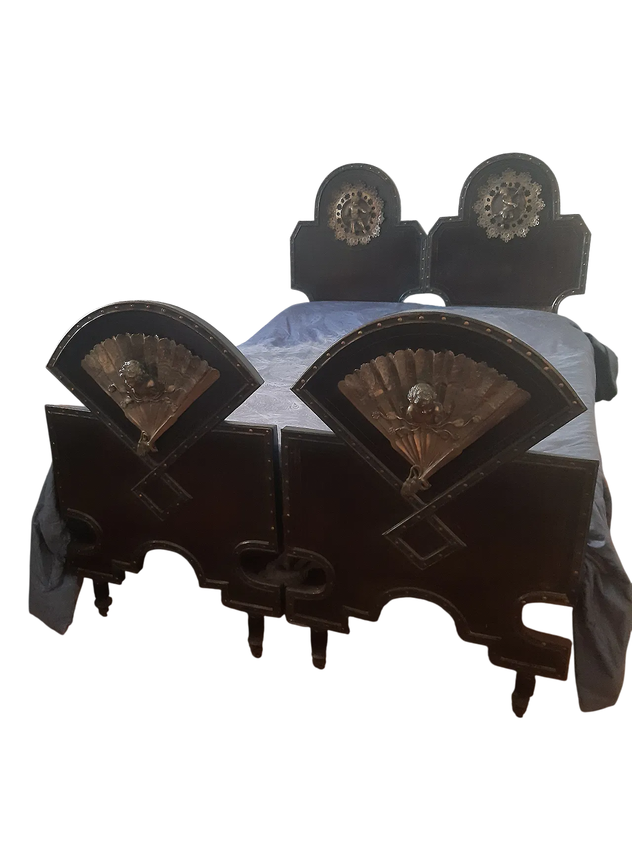 Letto matrimoniale in ghisa e ferro battuto, '800 4