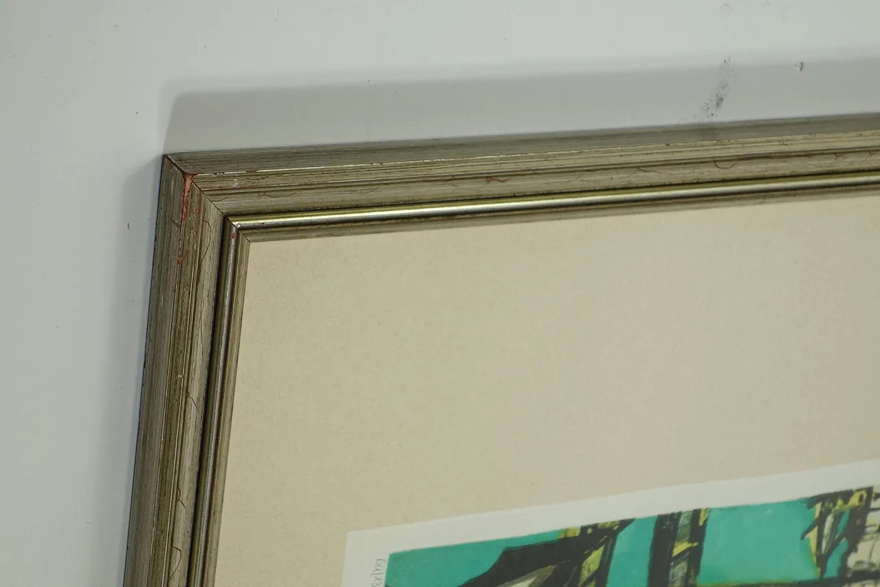 Venezia di Remo Brindisi, litografia incorniciata, anni '70 7