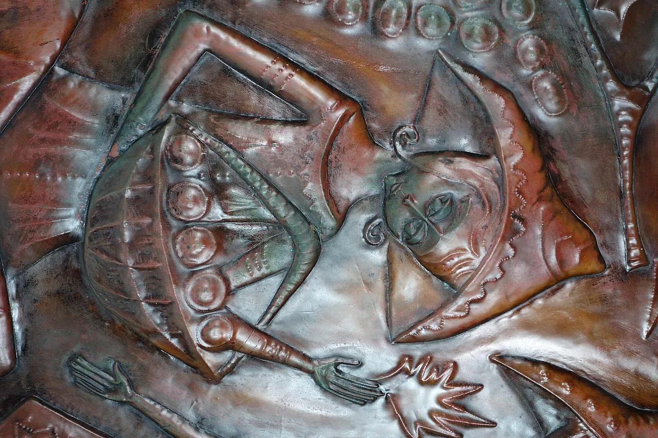 Pannello Mid-Century in rame, anni '50 10