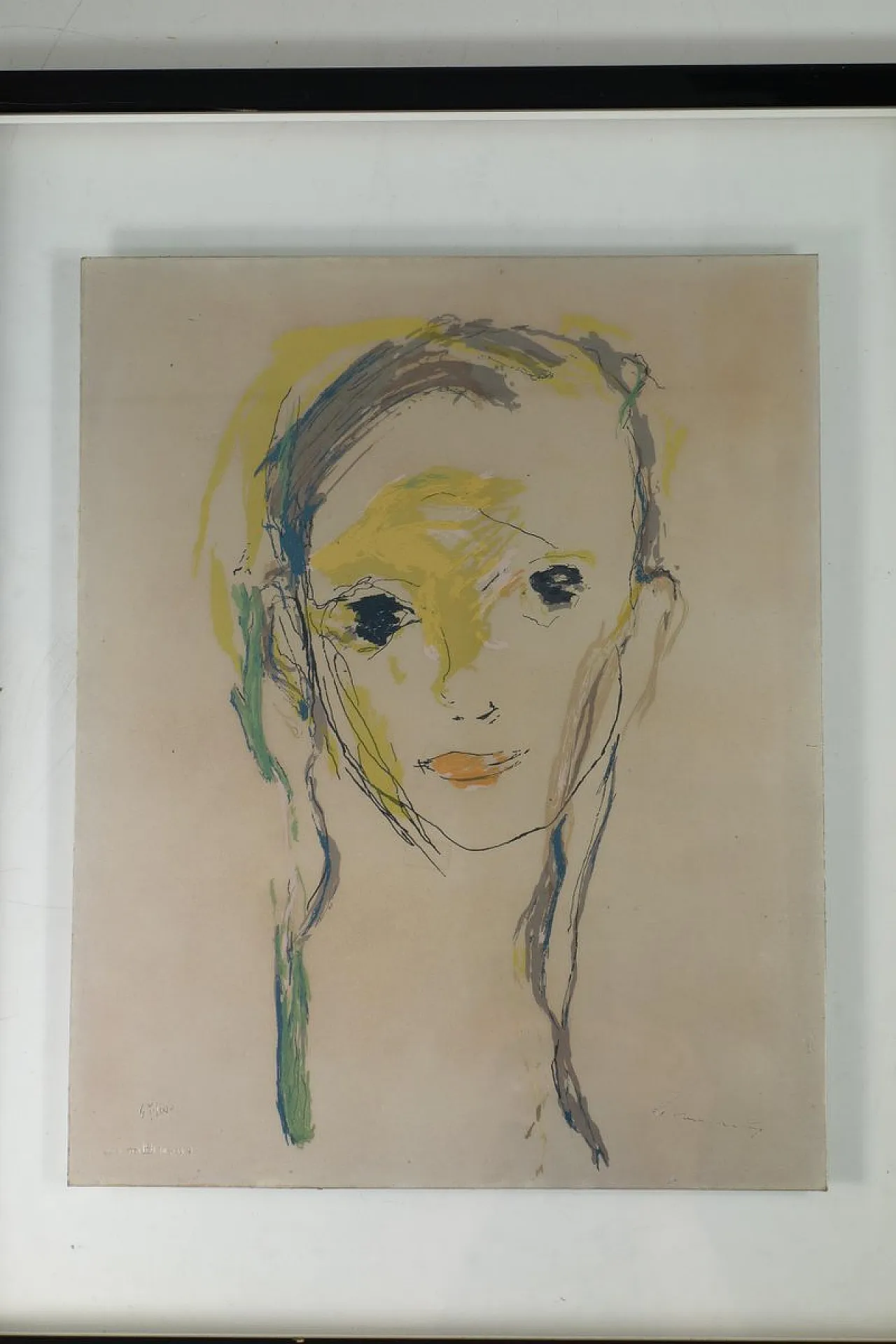 Composizione di E. Treccani, serigrafia su foglio d'argento, anni '70 5