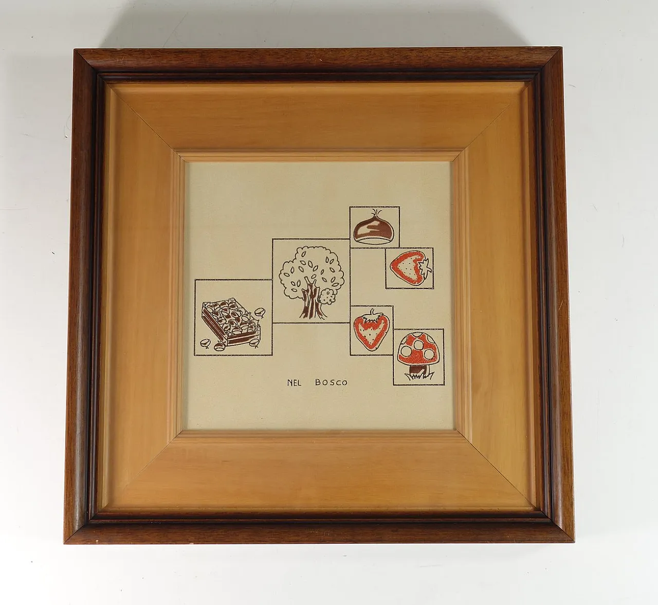 3 Piastrelle Art Naif in ceramica dipinta con verdure, anni '70 4