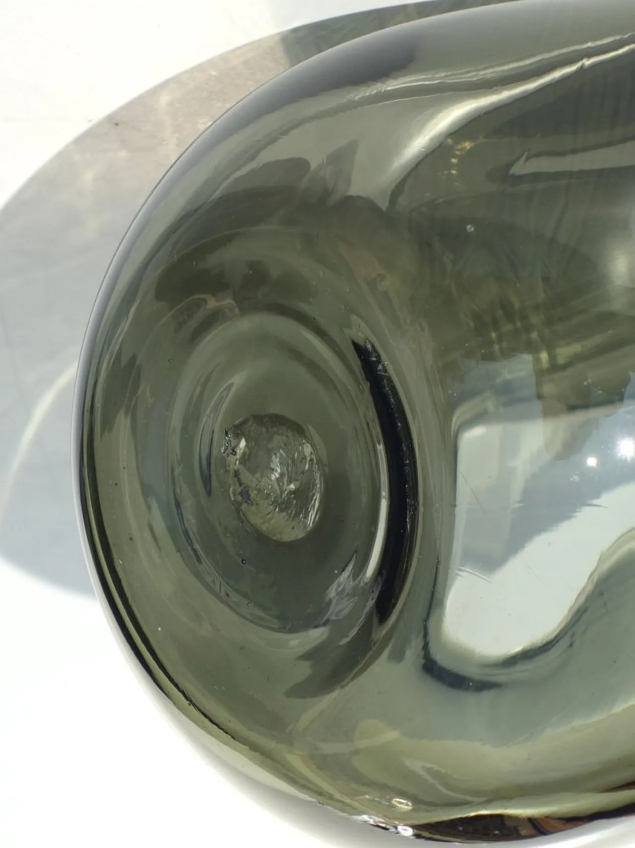 Vaso in vetro di Murano grigio fumo, anni '60 5