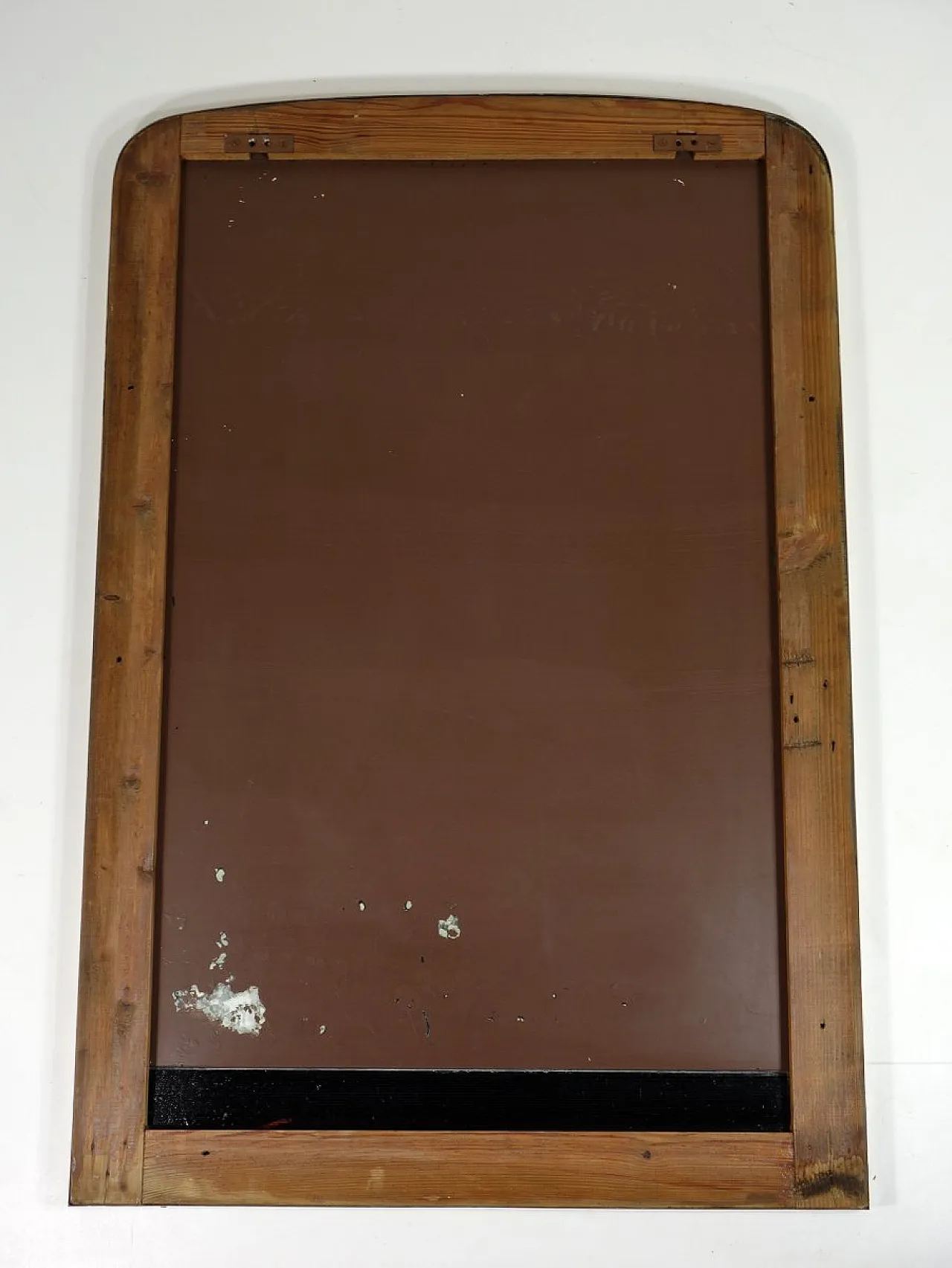 Specchio Mid-Century in ottone e vetro nero, anni '50 9