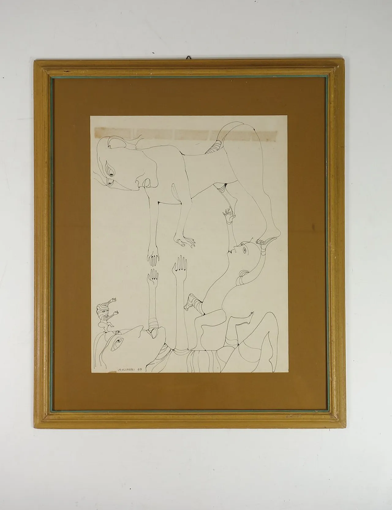 Figura, disegno su carta di Mario Molinari, anni '60 1
