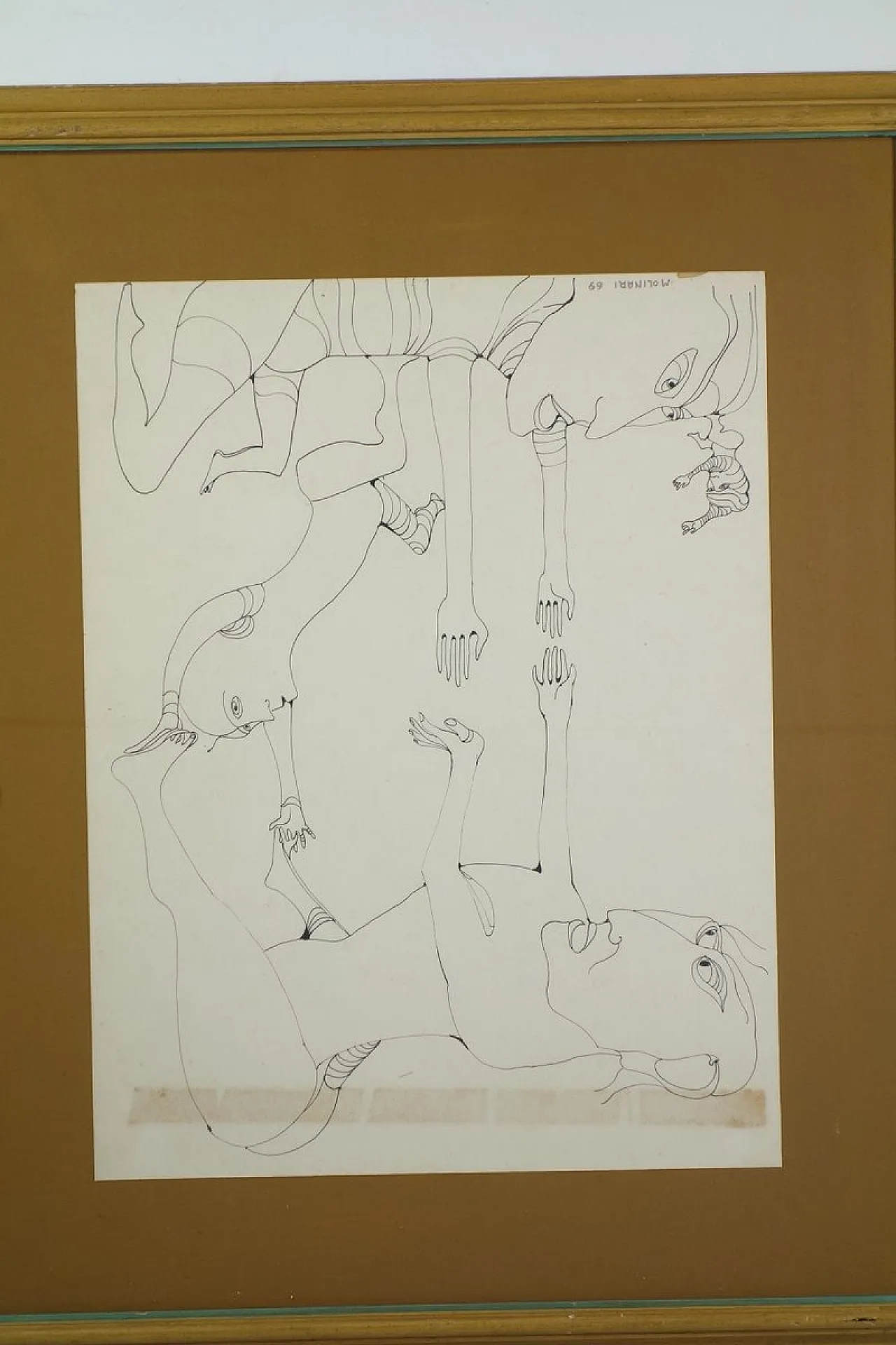 Figura, disegno su carta di Mario Molinari, anni '60 3