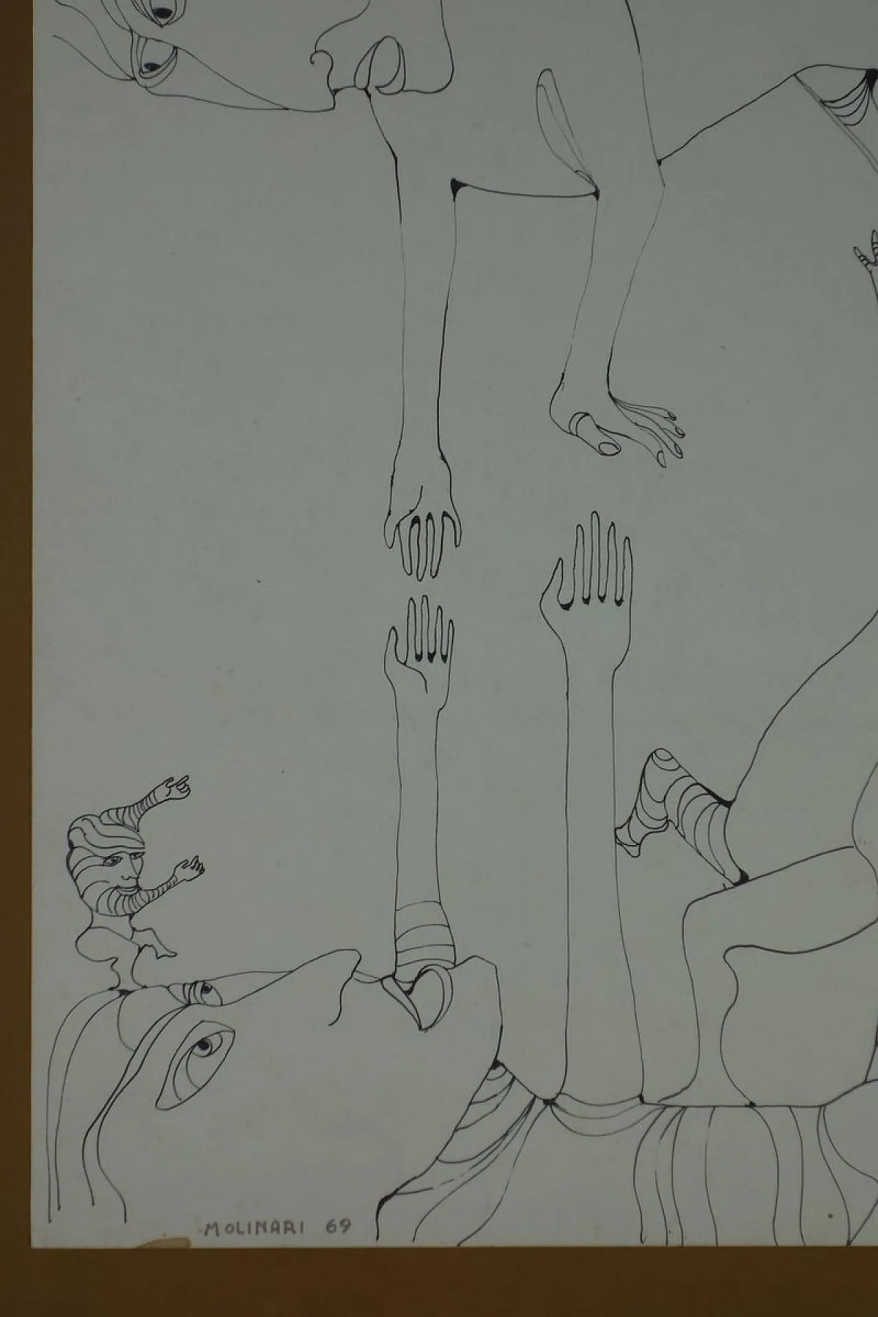 Figura, disegno su carta di Mario Molinari, anni '60 5