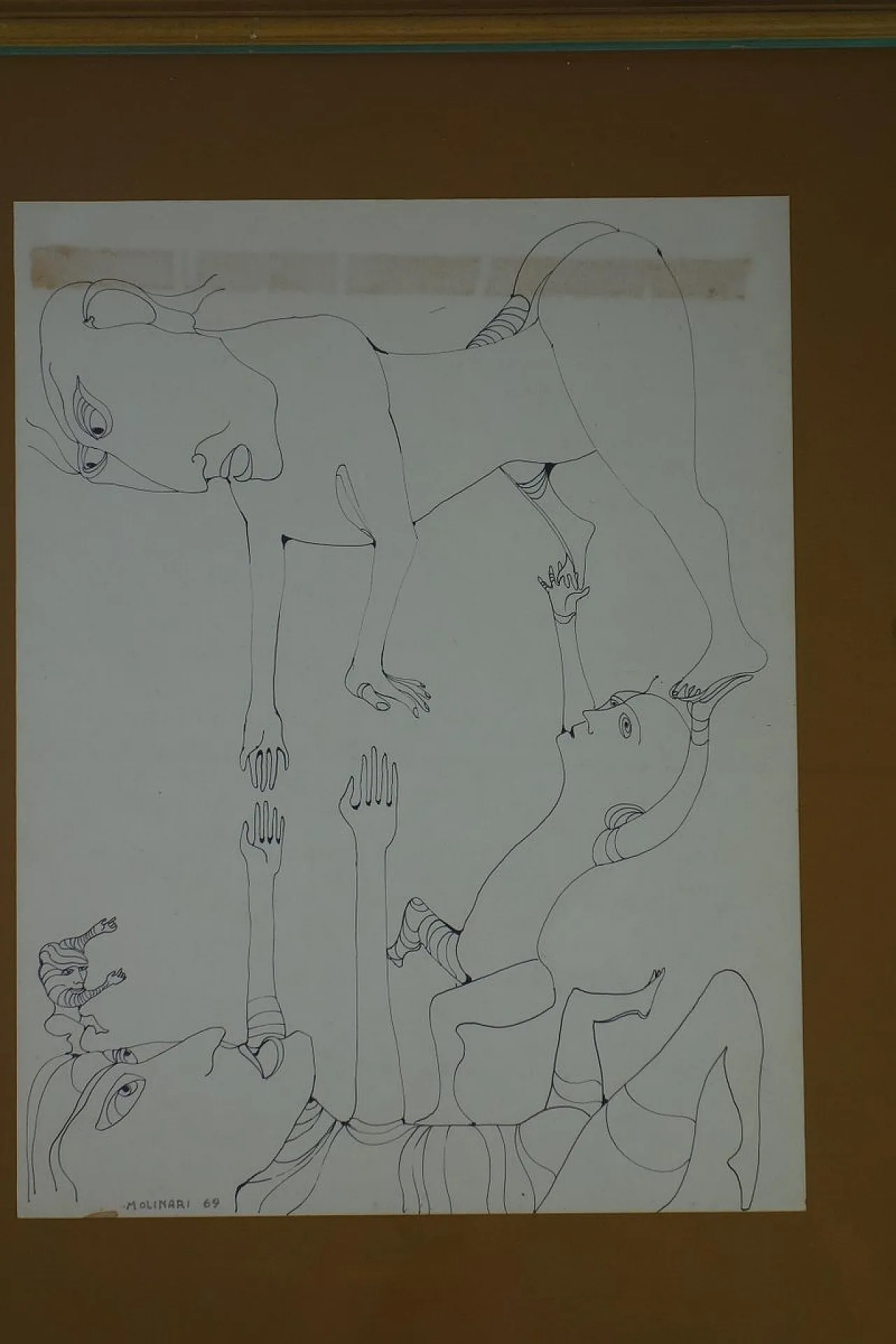 Figura, disegno su carta di Mario Molinari, anni '60 7