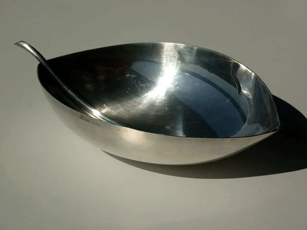 Foglia in metallo argentato di Sabattini per Christofle Gallia,anni 40 2