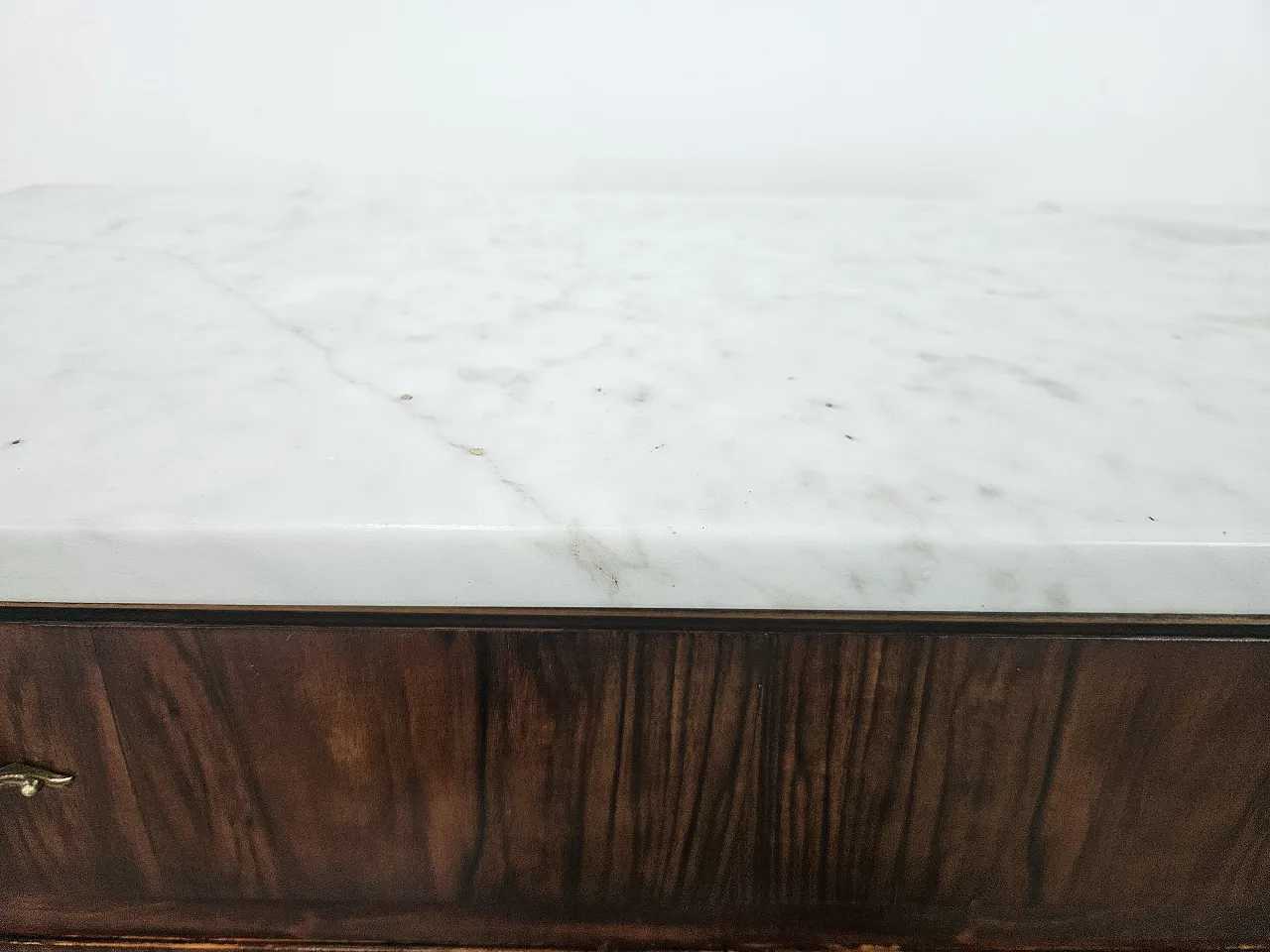 Toilet in mahogany root with white marble top, 1950s 8