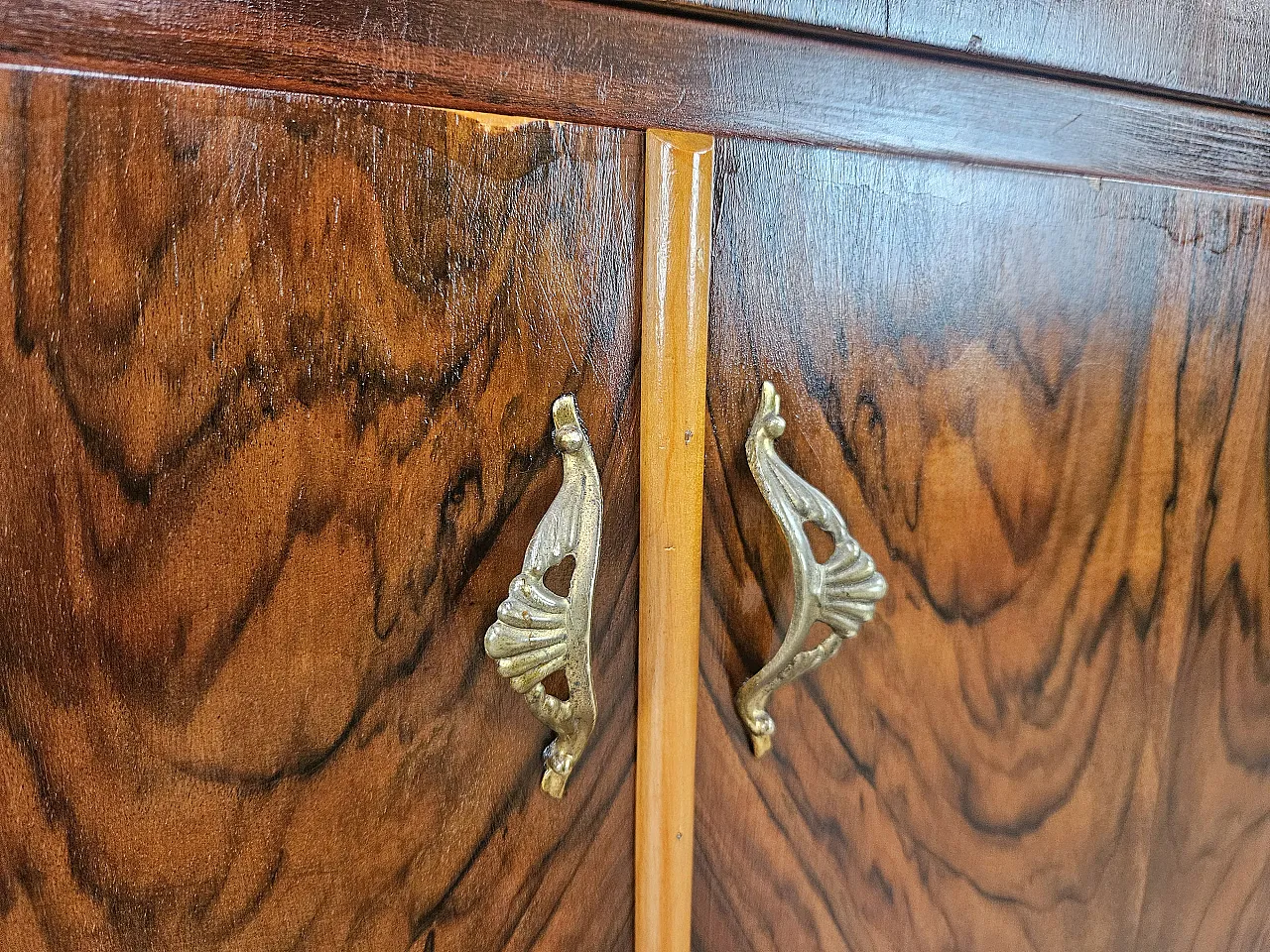 Toilet in mahogany root with white marble top, 1950s 12