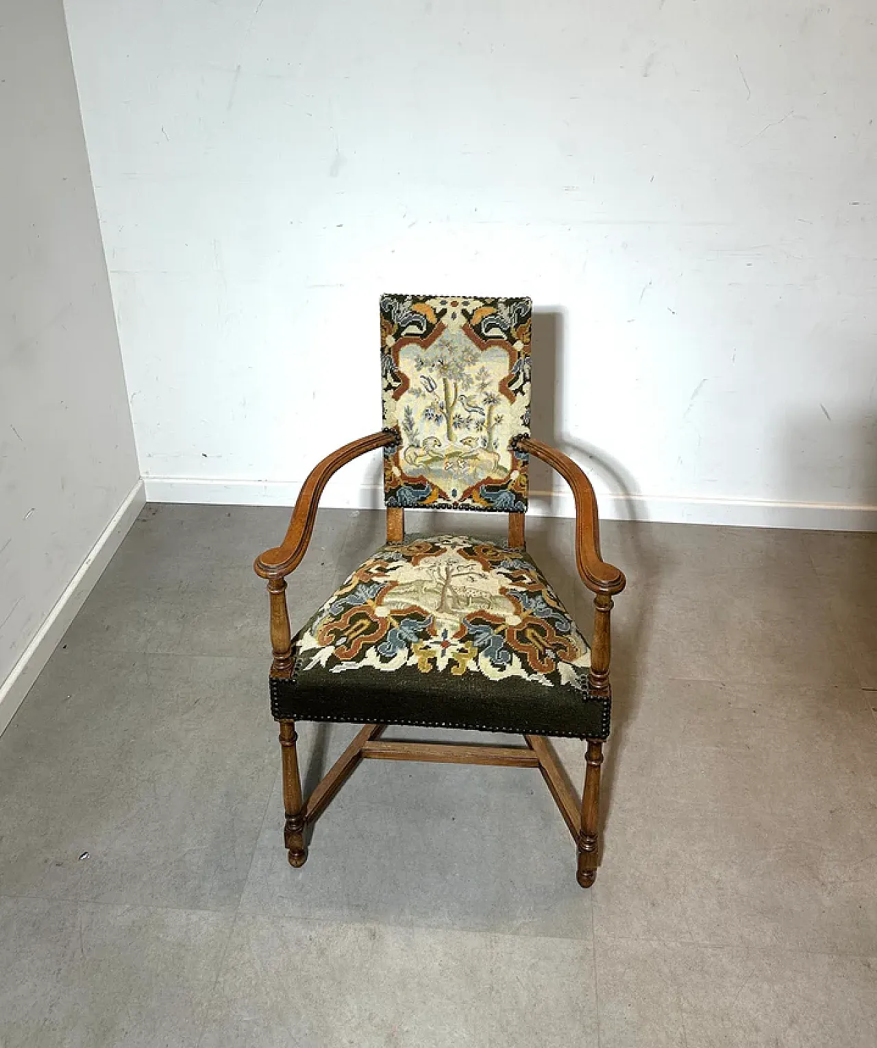 Armchairs with tapestry upholstery, 20th century 1