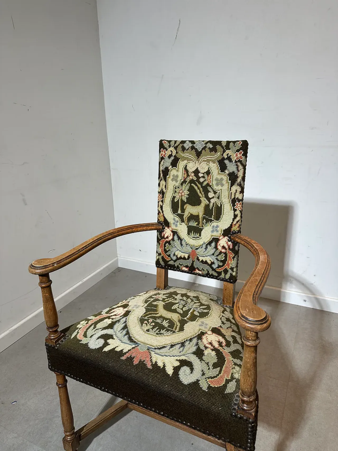 Armchairs with tapestry upholstery, 20th century 4