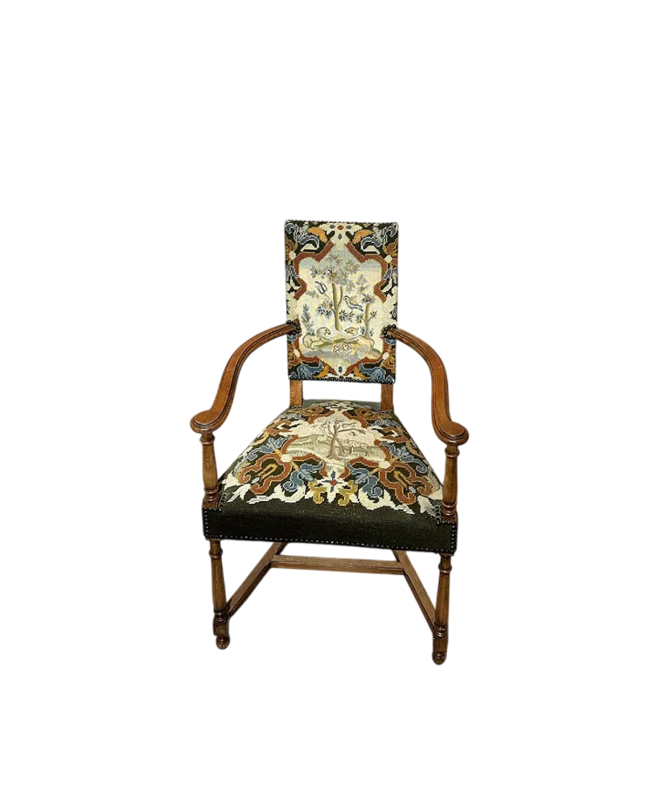 Armchairs with tapestry upholstery, 20th century 6