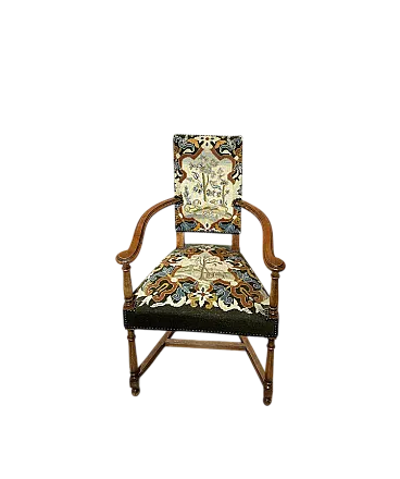 Armchairs with tapestry upholstery, 20th century