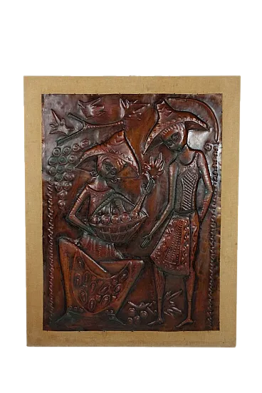 Pannello Mid-Century in rame, anni '50