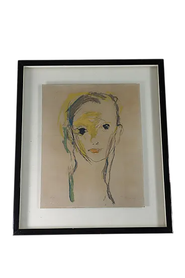 Composizione di E. Treccani, serigrafia su foglio d'argento, anni '70