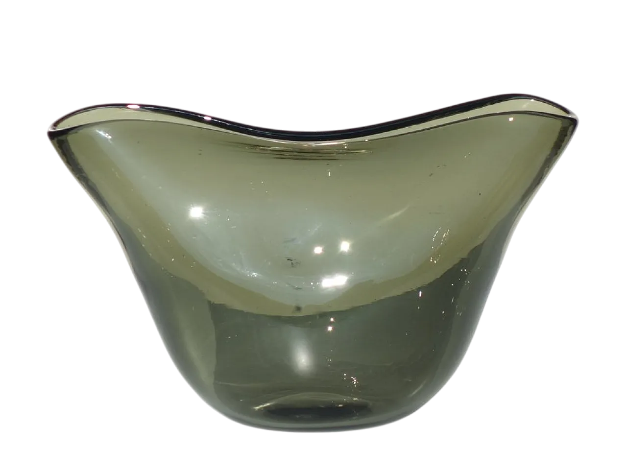 Vaso in vetro di Murano grigio fumo, anni '60 6