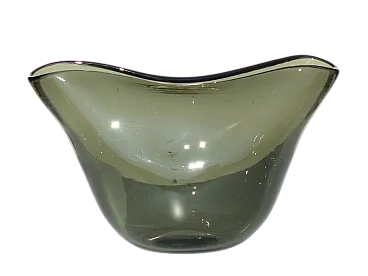Vaso in vetro di Murano grigio fumo, anni '60